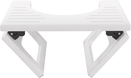AmazerBath Collapsible Bamboo Toilet Stool in White, main product image showing the selected variant.