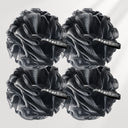 AmazerBath Colorful Bath Loofah Sponges, Set of 4 in Black, main product image showing the selected variant.
