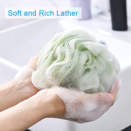 AmazerBath Colorful Bath Loofah Sponges, Set of 4 in Clear Brown, product gallery view highlighting the design and finish.