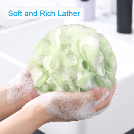 AmazerBath Colorful Bath Loofah Sponges, Set of 4 in Melon, product gallery view highlighting the design and finish.