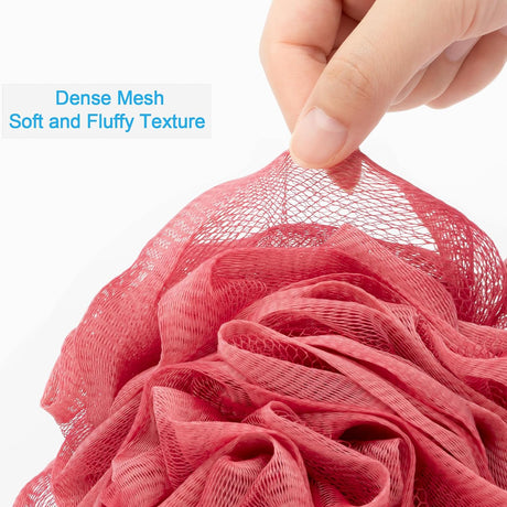 AmazerBath Colorful Bath Loofah Sponges, Set of 4 in Sunset, product gallery view highlighting the design and finish.