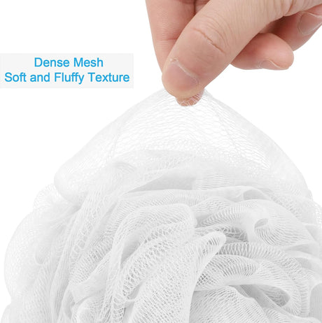AmazerBath Colorful Bath Loofah Sponges, Set of 4 in White, product gallery view highlighting the design and finish.