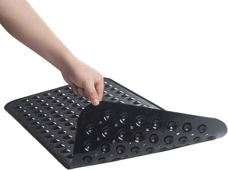 AmazerBath Non-Slip Bathtub Mat, 27.6 x 15 Inches in Black, product gallery view highlighting the design and finish.