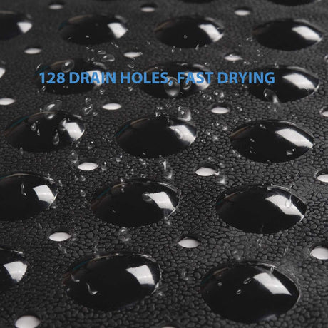 AmazerBath Non-Slip Bathtub Mat, 27.6 x 15 Inches in Black, product gallery view highlighting the design and finish.