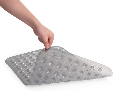 AmazerBath Non-Slip Bathtub Mat, 27.6 x 15 Inches in Clear Grey, product gallery view highlighting the design and finish.