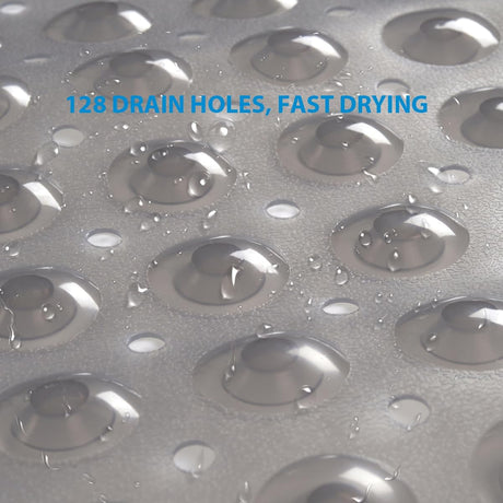 AmazerBath Non-Slip Bathtub Mat, 27.6 x 15 Inches in Clear Grey, product gallery view highlighting the design and finish.