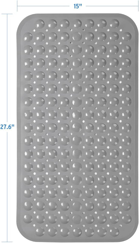 AmazerBath Non-Slip Bathtub Mat, 27.6 x 15 Inches in Grey, product gallery view highlighting the design and finish.
