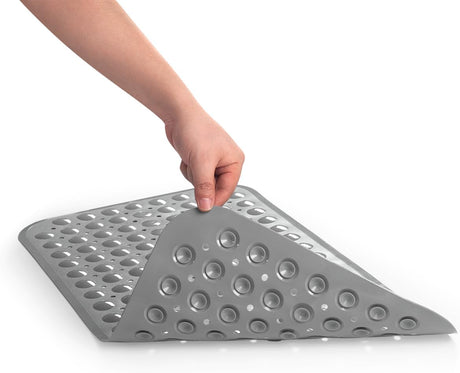 AmazerBath Non-Slip Bathtub Mat, 27.6 x 15 Inches in Grey, product gallery view highlighting the design and finish.