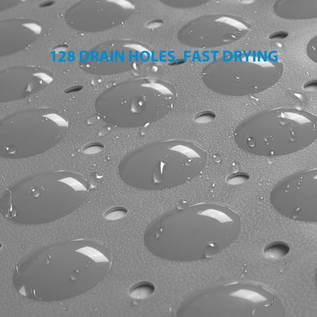 AmazerBath Non-Slip Bathtub Mat, 27.6 x 15 Inches in Grey, product gallery view highlighting the design and finish.