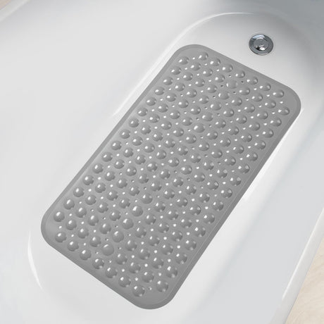 AmazerBath Non-Slip Bathtub Mat, 27.6 x 15 Inches in Grey, product gallery view highlighting the design and finish.
