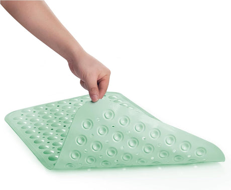 AmazerBath Non-Slip Bathtub Mat, 27.6 x 15 Inches in Mint Green, product gallery view highlighting the design and finish.