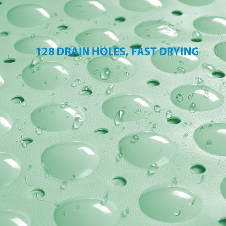 AmazerBath Non-Slip Bathtub Mat, 27.6 x 15 Inches in Mint Green, product gallery view highlighting the design and finish.