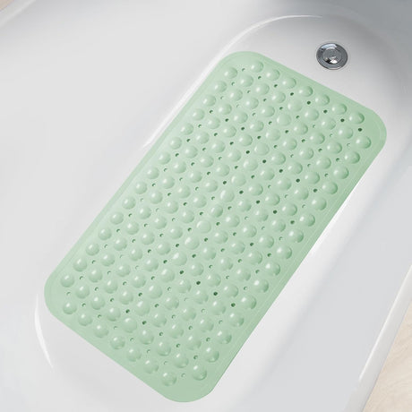 AmazerBath Non-Slip Bathtub Mat, 27.6 x 15 Inches in Mint Green, product gallery view highlighting the design and finish.