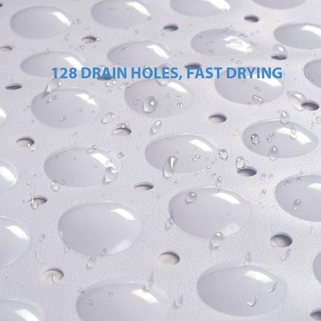 AmazerBath Non-Slip Bathtub Mat, 27.6 x 15 Inches in White, product gallery view highlighting the design and finish.