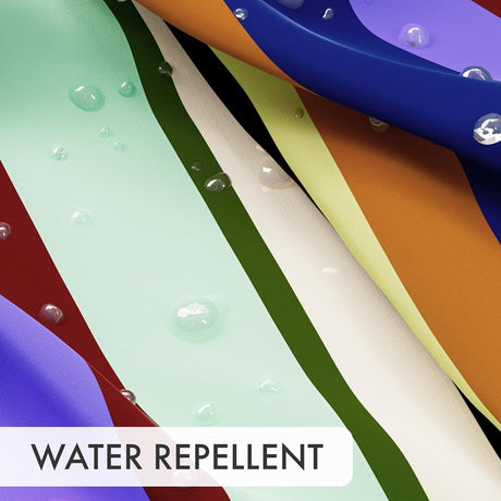 AmazerBath Color Block Striped Shower Curtain with 12 Rings in Colorful, product gallery view highlighting the design and ...