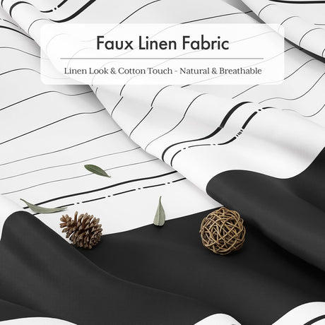 AmazerBath Boho Farmhouse Shower Curtain with Tassels in Black, product gallery view highlighting the design and finish.