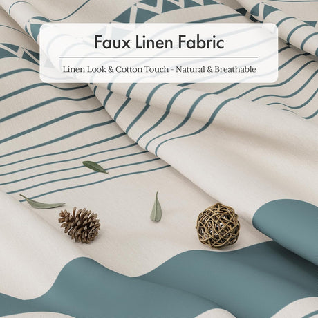 AmazerBath Striped Farmhouse Shower Curtain with Tassels in Blue, product gallery view highlighting the design and finish.