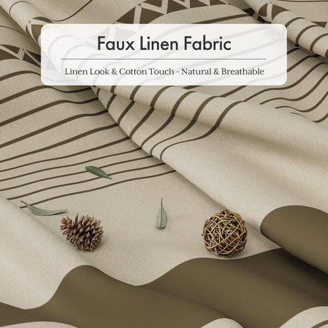 AmazerBath Striped Farmhouse Shower Curtain with Tassels in Brown, product gallery view highlighting the design and finish.