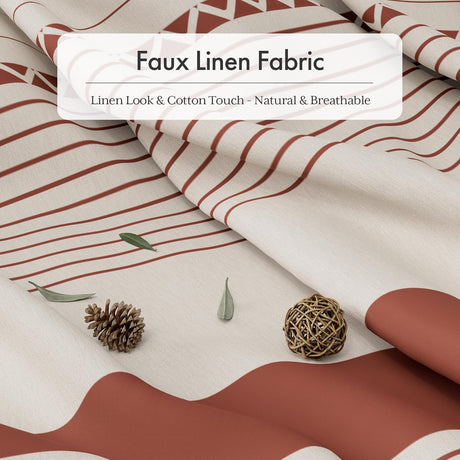 AmazerBath Striped Farmhouse Shower Curtain with Tassels in Red, product gallery view highlighting the design and finish.