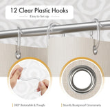 Striped Farmhouse Shower Curtain with Tassels with included hooks and rust-resistant grommets.