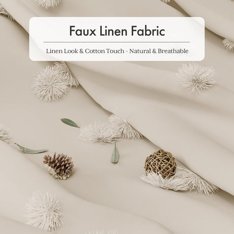 AmazerBath Tufted Farmhouse Shower Curtain with Tassels in Tufted Dot, product gallery view highlighting the design and fi...
