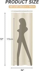 AmazerBath heavy duty 8G PEVA shower curtain liner in Beige, 36"W x 72"L, shown as a waterproof weighted liner.
