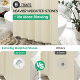 AmazerBath heavy duty 8G PEVA shower curtain liner in Beige, 72"W x 72"L, shown as a waterproof weighted liner.