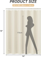 AmazerBath heavy duty 8G PEVA shower curtain liner in Beige, 72"W x 78"L, shown as a waterproof weighted liner.