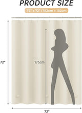 AmazerBath heavy duty 8G PEVA shower curtain liner in Beige, highlighting waterproof details.