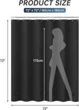 AmazerBath heavy duty 8G PEVA shower curtain liner in Black, highlighting waterproof details.
