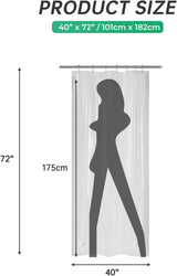 AmazerBath heavy duty 8G PEVA shower curtain liner in Clear, 40"W x 72"L, shown as a waterproof weighted liner.