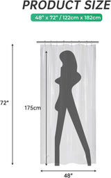 AmazerBath heavy duty 8G PEVA shower curtain liner in Clear, 48"W x 72"L, shown as a waterproof weighted liner.