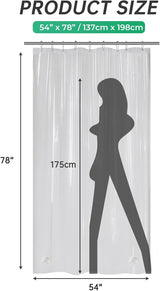 AmazerBath heavy duty 8G PEVA shower curtain liner in Clear, 54"W x 78"L, shown as a waterproof weighted liner.