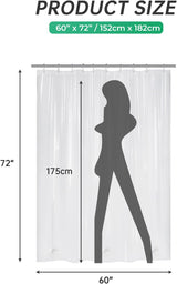 AmazerBath heavy duty 8G PEVA shower curtain liner in Clear, 60"W x 72"L, shown as a waterproof weighted liner.