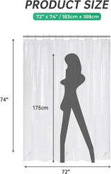 AmazerBath heavy duty 8G PEVA shower curtain liner in Clear, 72"W x 74"L, shown as a waterproof weighted liner.