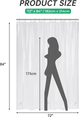 AmazerBath heavy duty 8G PEVA shower curtain liner in Clear, 72"W x 84"L, shown as a waterproof weighted liner.