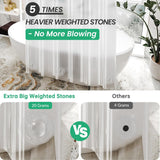 AmazerBath heavy duty 8G PEVA shower curtain liner in Ethereal, 72"W x 72"L, shown as a waterproof weighted liner.