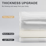 AmazerBath heavy duty 8G PEVA shower curtain liner in Ethereal, highlighting peva material details.
