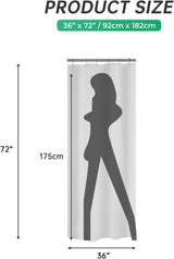 AmazerBath heavy duty 8G PEVA shower curtain liner in Frosted, 36"W x 72"L, shown as a waterproof weighted liner.