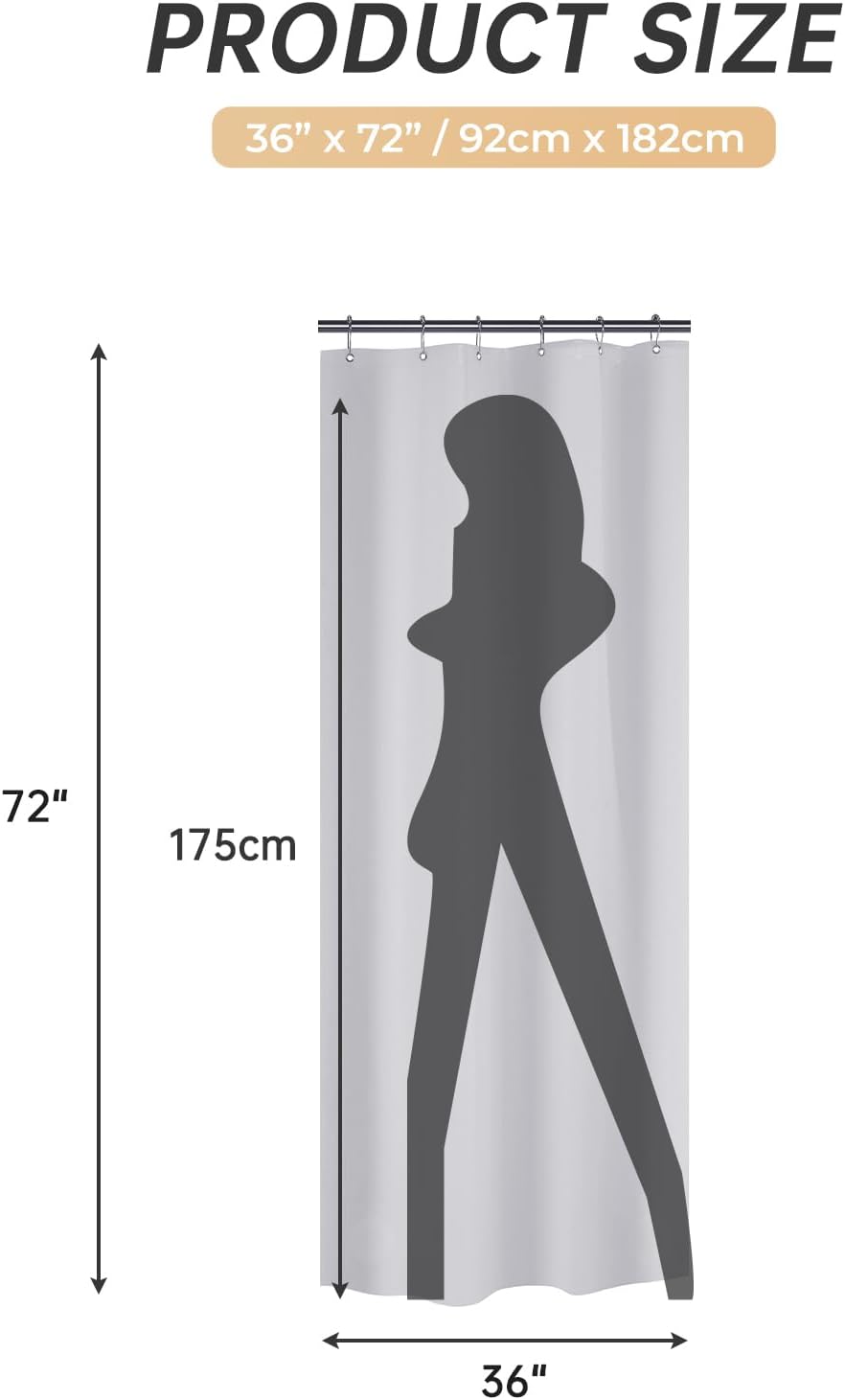 AmazerBath heavy duty 8G PEVA shower curtain liner in Grey, 36"W x 72"L, shown as a waterproof weighted liner.