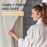 AmazerBath heavy duty 8G PEVA shower curtain liner in Khaki, highlighting peva material details.