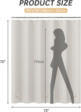 AmazerBath heavy duty 8G PEVA shower curtain liner in Khaki, highlighting waterproof details.
