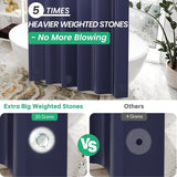 AmazerBath heavy duty 8G PEVA shower curtain liner in Navy Blue, 72"W x 72"L, shown as a waterproof weighted liner.