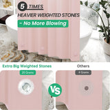 AmazerBath heavy duty 8G PEVA shower curtain liner in Pink, 72"W x 72"L, shown as a waterproof weighted liner.