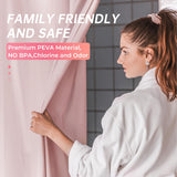 AmazerBath heavy duty 8G PEVA shower curtain liner in Pink, highlighting peva material details.