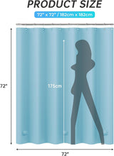 AmazerBath heavy duty 8G PEVA shower curtain liner in Teal, highlighting waterproof details.