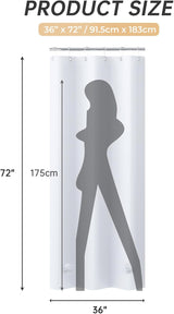 AmazerBath heavy duty 8G PEVA shower curtain liner in White, 36"W x 72"L, shown as a waterproof weighted liner.