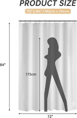 AmazerBath heavy duty 8G PEVA shower curtain liner in White, 72"W x 84"L, shown as a waterproof weighted liner.