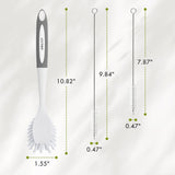 AmazerBath Kitchen Scrub Brush Set with Straw Brushes, 4-Piece in Black-Grey, product detail image.