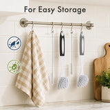AmazerBath Kitchen Scrub Brush Set with Straw Brushes, 4-Piece in Black-Grey, product detail image.